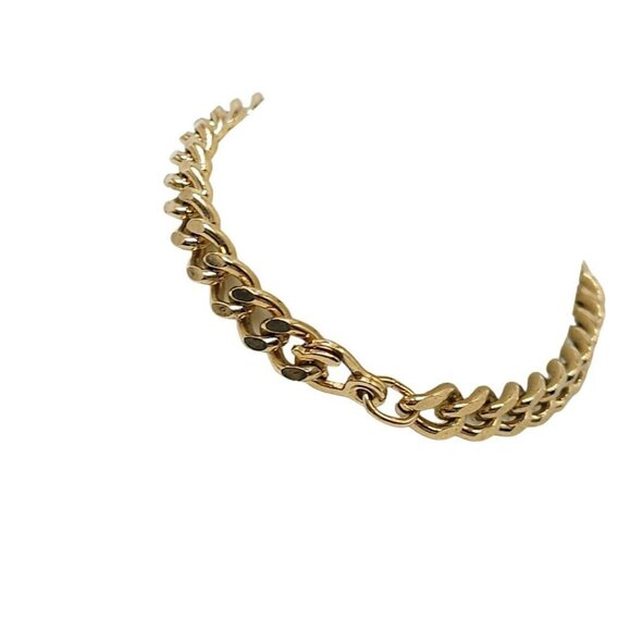 Speidel Diamond Engraved TOM Bar Chain Bangle Bracelet Gold Tone Vintage - Picture 4 of 8